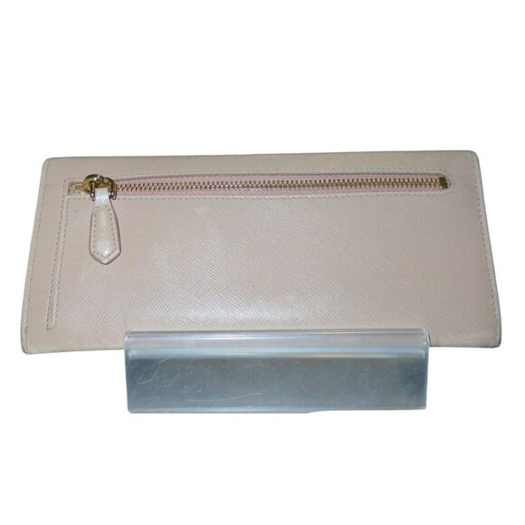 Prada Blush Pink Italian Saffiano Leather Ribbon Bow Embellished Bi-Fold Wallet - Picture 2 of 15